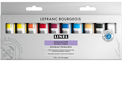 Lefranc Bourgeois Linel Gouache Extra-Fine 10X14ml Mix Set Double Couleur Primaire
