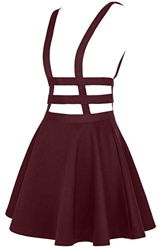 Damen A Linie Halloween Träger Minirock hosenträger Rock (S, Windsor Wein)