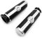 Ersatz-Universal-Motorrad-Lenkergriffe, Cruiser-Modellen mit 1 Lenker und zwei Gaszügen, Chrome Skull Black Fat Grips