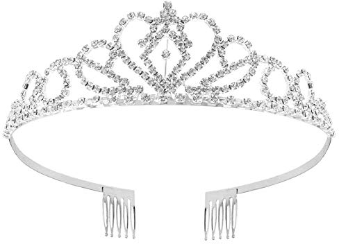 Voarge Tiara Kristallkrone für Bridal, Prinzessin Diadem Hochzeit Tiara Crown, Vintage Prinzessin Krone, für Hochzeit Geburtstag Prom Brautdusche Weihnachten Halloween Kostüm, Quadratische Form