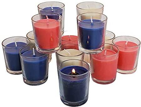 Glas-Wachslampe, 6 Stück (Duft – Rose, Jasmin & Lavendel) rauchfrei