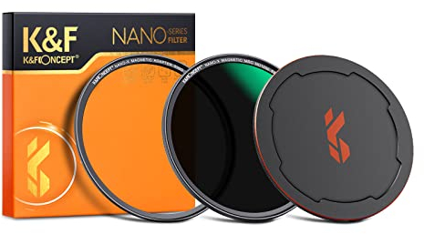 K&F Concept Nano-X Filtro ND1000 (10 stop) per obiettivo da Anelli Adattatori, Tappo Magnetico in Metallo (82mm, magnetica)