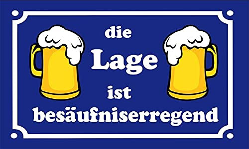 U24 Flagge Fahne Die Lage ist besäufniserregend Bierflagge Bier 90 x 150 cm