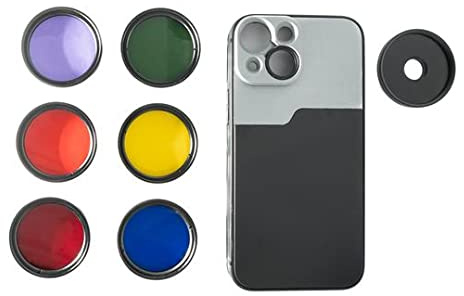 SYSTEM-S Farbfilter Set 37 mm 6 Stück Farbe Filter für Fotografie für iPhone 13 Mini