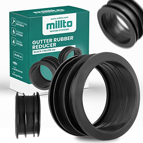 Millto™ Dachrinnen-Abflussrohr-Reduzierstück 90/110 Gummischlauchverbinder Dachrinnen-Fitting-Adapter Regenwassersystem-Joiner-Koppler