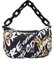 VERSACE JEANS COUTURE Handtasche, Umhängetasche, Hobo Bag Nylon, Schwarz-Weiß-Gold