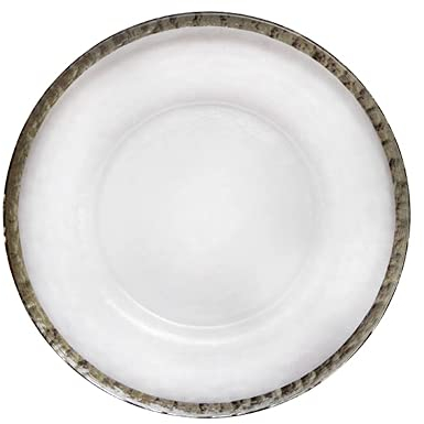 ThePure. Switzerland Sottopiatti vetro piatti vintage | 33CM Piatti di Carta per Feste | Trasparente piatti carta eleganti | Piatti Carta Colorati (Argento, Vetro)