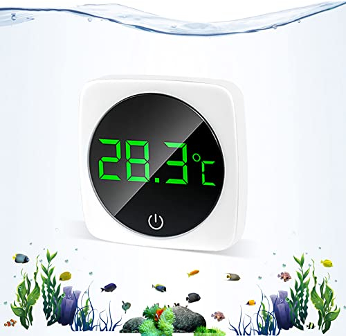 Termometro Dell'acquario a LED,Sensore di Temperatura Accurato del Serbatoio di Pesce del Touch Screen,Termometro dell'acquario a Risparmio Energetico e Adesivo per Pesci,Tartarughe