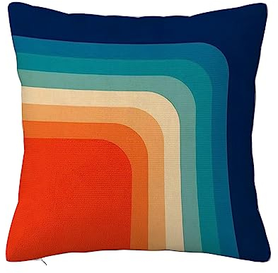 Überwurf Kissen Fall Quadratisch Kissenbezug,Retro 70er, Home Dekorative Sofa Sessel Schlafzimmer Wohnzimmer 45x 45cm