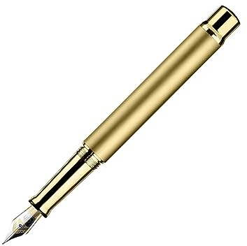 Otto Hutt Design 04 Füllfederhalter mit Schaft in Gelbgold matt beschichtet, Kappe und Beschlagteile glanz Gelbgold beschichtet, Federstärke: B, 068-11624