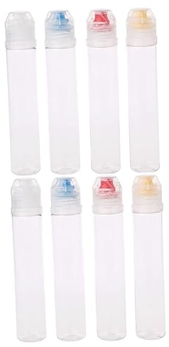 BESTonZON 8 Pièces Petite Bouteille à Presser Contenant De Vinaigrette à Emporter Contenants Alimentaires Grandes Bouteille à Sauce Bouteille à Condiments Flacons Plastique avec Bouchon