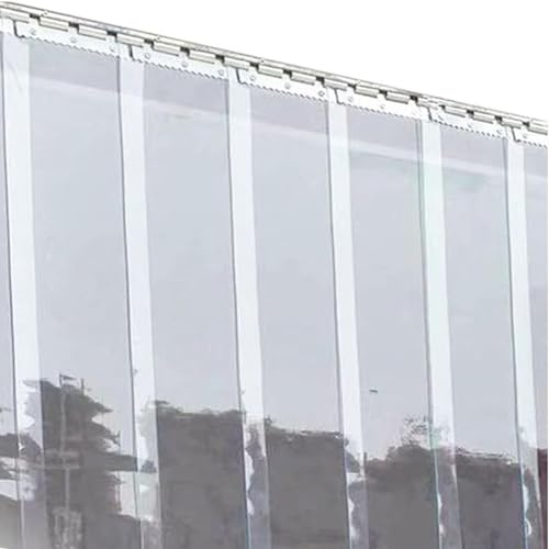 JIwqDY Cortina de Tiras Plástico Cortina de Puerta Térmica 3mm Espesor Puerta de Tiras PVC Transparente Impermeable para Garajes Fábricas Almacenes (Color : Clear, Size : 105x220cm)