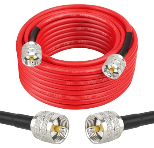 MOOKEERF RG8X Coaxial Cable 35ft, CB Coax Cable, UHF PL259 Male to Male, 50 Ohm, for HAM Radio, Antenna Analyzer, Dummy Load, SWR Meter