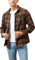 Chemisier Carreaux Coton Homme Chemise Bûcheron Western Veste à Carreaux en Flanelle T Shirt Manches Longues Casual Décontractée Classique Retro Ecossaise Gilet Blouse Brun Noir L