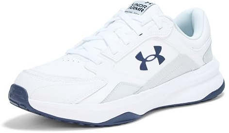 Under Armour Mens Edge Leather, White/Distant Gray/Midnight Navy, 9