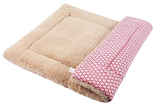 Vejaoo Hundebett Hundematte Weiche und warme Matte Hundekissen für Hunde und Katzen Sofa für Heimtiere XZ014 (Short Plush Pink, XL (100X70CM))