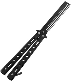 Stainless Steel Butterfly Comb – Foldable Training Hair & Beard Styling Tool for Safe Handling