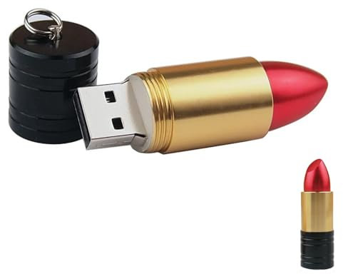 Pen Drive, Memoria Externa de 64gb con Forma de Pintalabios Rojo, Memoria USB 2.0 Original y Divertida, USB Flash Pen Drive Memory Stick