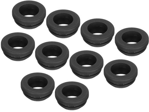 sourcing map 10Pcs Snap Rubber Grommet Plug Mount Dia 13mm ID 10mm Narrow Groove Width 2mm Seal Anti-Scratch for Electrical Box Cable Pipes Black