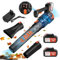 CHANGE MOORE 21V Soffiatore a Batteria con 2 Batterie 4000mAh, Motore senza spazzole 3 velocità regolabili fino a 22000RPM, potenza di aspirazione 494 CFM, Rimozione di Foglie Fango e Neve arancione