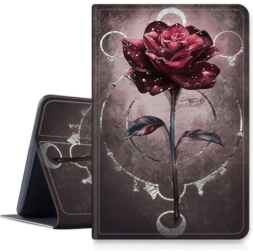 DIGTIALLL Case for Amazon Kindle Fire 7 Inch Tablet (9th/7th/5th Generation, 2019/2017/2015 Release) PU Leather Smart Protective Cover with Auto Sleep/Wake,Pink Rose