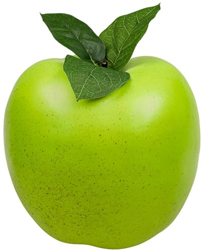 Folmywy Gefälschte Künstliche Früchte 17cm Faux Simulation Groß Grüner Apfel Lebensechte Obst Dekoration Obstladen Supermarkt Heim Küche Garten Weihnachten Deko