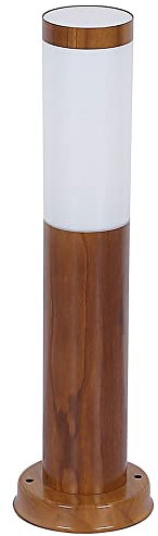 GLOBO LIGHTING Wegeleuchten Außen Edelstahl Standleuchte Garten Terrassenlampe Außen stehend, holzoptik opal rustikal, 1x E27, DxH 7,6x45 cm