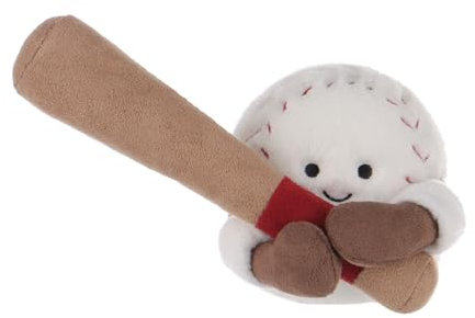 Apricot Lamb Schlagball Ball Sport Plüschtiere für Kinder, weiche niedliche Kuscheltier für Baby Mädchen und Jungen, Flauschige Baseball Schlagball Weiß 14 cm
