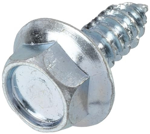 AERZETIX - K33968 - Lot de 25 Vis à tôle métaux autotaraudeuses Ø6.3x16 mm à collerette embase - à tête hexagonale 6 pans - DIN6928 - en acier zingué - couleur argent