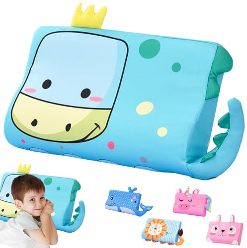 LUKIUP Schlummerkids Kissen, 45X27CM Schlummerkids, Niedliche Tiere Kinder Kissen Memory Atmungsaktiv Komfortkissen Schaum Ergonomisch fur Kinderkissen ab 3 Jahre (Dinosaurier)