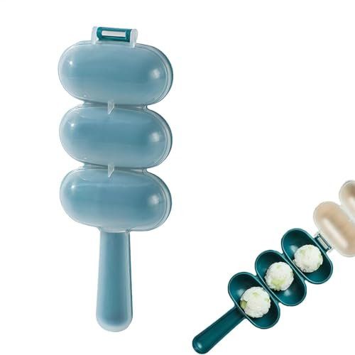 Rice Baller Shaker - Molde de bola de arroz para sushi | Molde antiadherente para bolas de arroz | Moldes de batido de 3 cavidades | Máquina de rollos de arroz | Herramienta de sushi para niños,