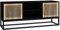 Wenjingqi 352098 Meuble TV en fer et contreplaqué Noir 105 x 30 x 45 cm