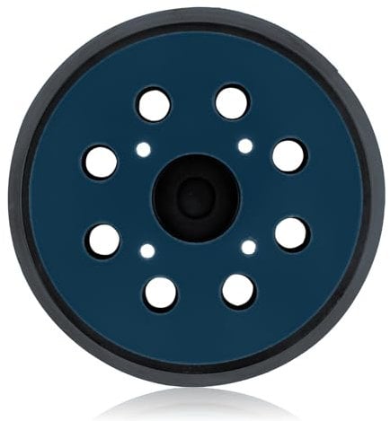 Piatto abrasivo universale, Ø 125 mm, per Bosch PEX 300/400/4000 AE, disco in velcro a 8 fori con assorbimento degli urti in poliuretano, DIN EN 13743, compatibile con levigatrici orbitali da 125 mm
