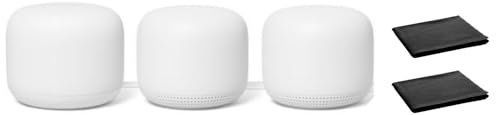 Google Nest WiFi Mesh Router (AC2200) with 2 Points Integrated Google Assistant 3 Pack Snow - Whole House Coverage Up to 5400 Sq ft, Multiple 4K Streams for 200 Devices with 2