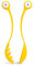 PARENCE.- Cuillères à Spaghetti 29cm - Duo Rigolo avec Yeux - Pince à Salade Pratique et Facile à Nettoyer - Couvert à Spaghetti Résistant et Original, Jaune