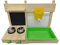 BlueWood Cocina de Barro para Niños, Cocina de Juguete de Madera para Exterior con Fregadero, Cocina, Pizarra y Estantes de Almacenamiento, 73×32.5×56 cm
