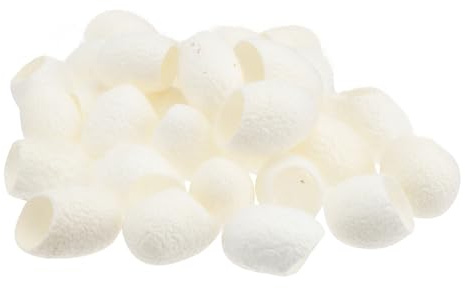 100 Seidenraupen Bälle aus Seide für Gesichtsreinigung und Peeling | Weiß, Hautreinigung Gesicht, Schönheitswerkzeug Peeling Gesicht, 100stücke