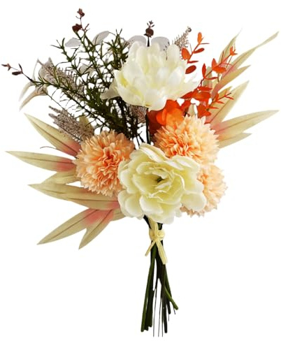 VELLUSTRA Künstliche Kunstblumen, Lang 44cm Kunst Blumen, Kunst Pflanzen, Kunstblumenstrauss, Flowers Pflanze DekoRealistische für Zuhause, Blumenstrauß, Hochzeit Garten, Festival Dekor (Champagner)