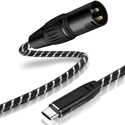 NCGGY USB C auf XLR Audiokabel,2M Type C auf XLR Male Output Stereo Kabel,für Verstärker, Lautsprecher, Mischpult etc（Keine Aufnahmeunterstützung）