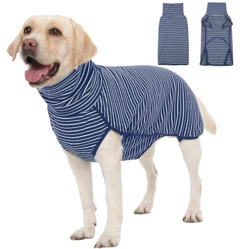 Hjyokuso Hundepullover XXL, Warmer Fleece Hundemantel für kleine mittelgroße große Hunde, Leichter Wintermantel Hund, Weicher Hundepulli, Outdoor Hundejacke für kalte Tage – Blau