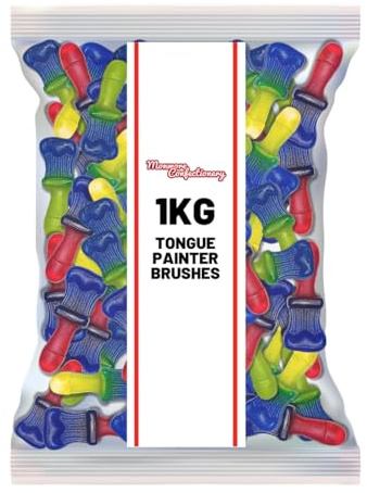 Tongue Painter Brushes 1kg | Fruity Candy Brushes | Fun Colour-Changing Sweets | Party & Sharing Bag