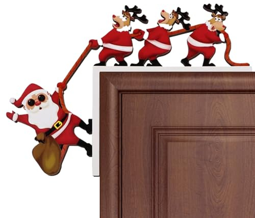 YAOPIU Navideño para Marco De Puerta | de Madera de Doble Cara para Fiestas,Cartel Divertido para Esquina De Puerta,para Salón Dormitorio Hogar