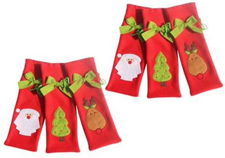 PRETYZOOM 6pcs Christmas Bag Wine Bottle Cover Bag Christmas Tree Santa Reindeer Festive Decoration Present for Wine Bottle Pouch Random Style