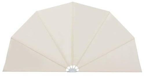 mtlskopl Auvent Latéral Pliable de Terrasse Paravent Balcon Crème 200 cm | Protection solaire efficace avec fixation murale facile pour ombrager votre jardin et espace extérieur avec élégance.