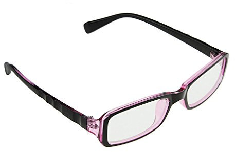 Unisex Rectangular Plain Glasses Women Men Reading Glasses Classical Plastic Wave Full Frame Eyeglasses Clear Lens Anti Radiation Nerd Eyekepper Computer Eyewear Protect Horn Rimmed Spectacles+ Case