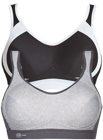 Anita 2er Pack Sport BH Extreme Control 5527 Gr. 85B in 1xheather Grey 1xschwarz