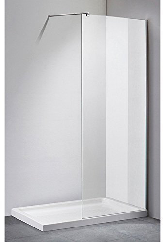 Taco Parete Doccia Fissa Box 1 Lato Walk in Vetro Cristallo Trasparente 8MM CM 90