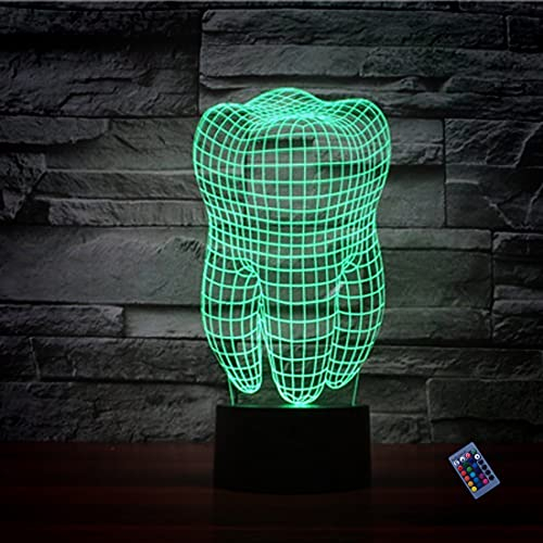 Kreative 3D Zähne Nacht Licht 16 Farben Andern Sich Fernbedienung USB-Strom Touch Schalter Dekor Lampe Optische Täuschung Lampe LED Lampe Tisch Kinder Brithday Weihnachten Geschenke