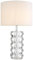 Casa Padrino Luxus Kristallglas Tischleuchte Silber/Weiß Ø 43 x H. 75 cm - Hotel & Restaurant Tischlampe mit Lampenschirm