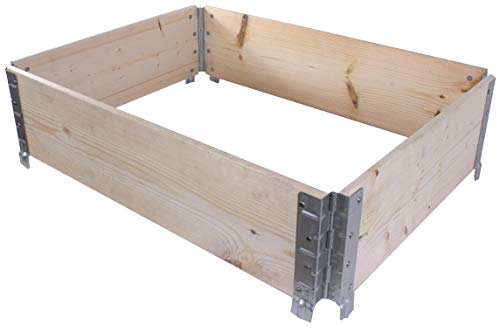 BigDean Palettenrahmen für Hochbeet 80 x 60 x 20 cm = halbe Europalette - Holzrahmen faltbar, steckbar & stapelbar - ideal für Pflanzen, Blumen, Obst, Gemüse & Kräuter